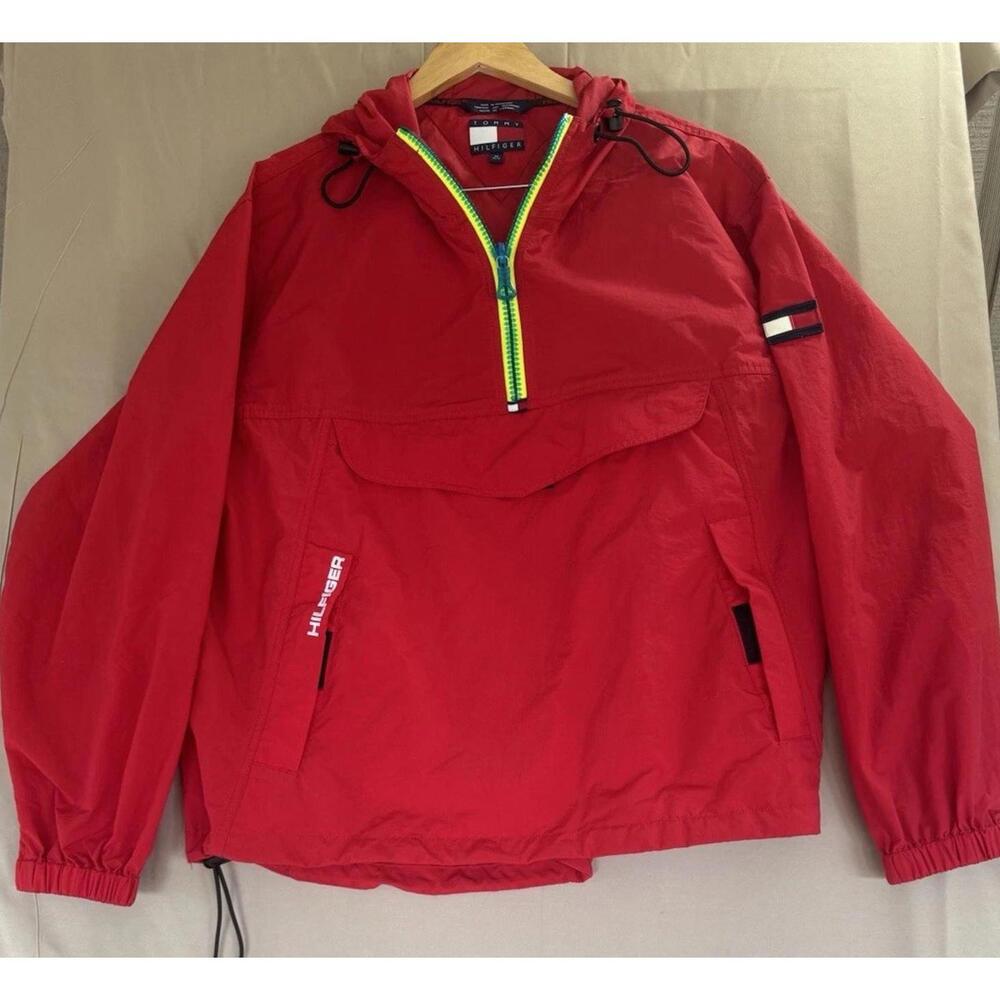 Vintage Tommy Hilfiger 1/2 Zip Pullover Windbreaker Jacket Size Medium